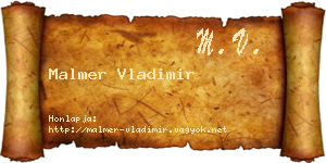 Malmer Vladimir névjegykártya